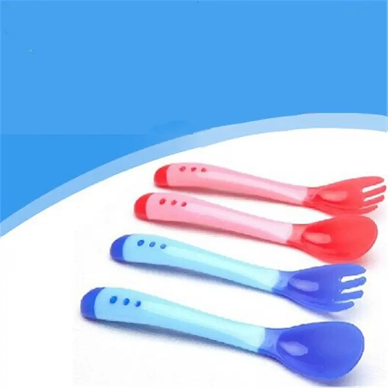 Cucchiai in silicone per neonati sicurezza per bambini rilevamento della temperatura bambini posate per bambini cucchiai per l'alimentazione del bambino Drop Shipping R0842
