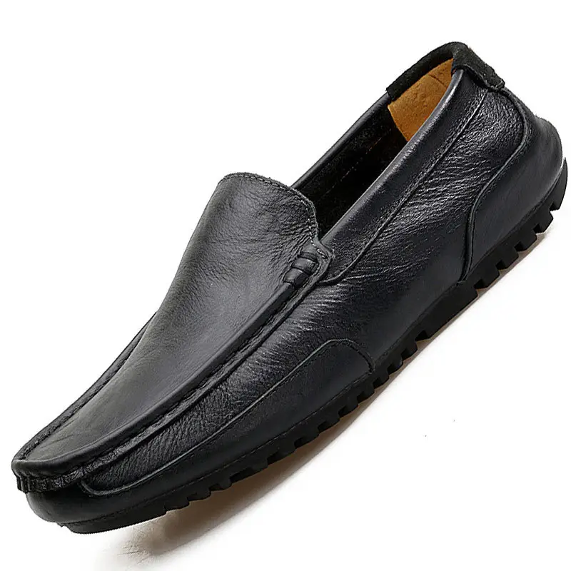 حذاء رجالي مسطح من الجلد عالي الجودة مقاس كبير رسمي حذاء بدون كعب للرجال