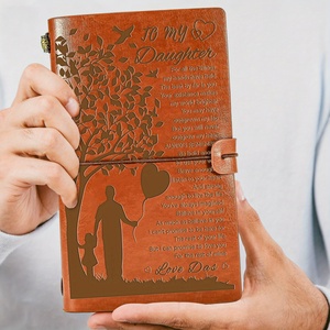 1 adet babalar günü hediyesi, kızı hediyeler deri yazma dergisi baba İlham tırnak ile-Retro hayat ağacı sahte - Product Image 5