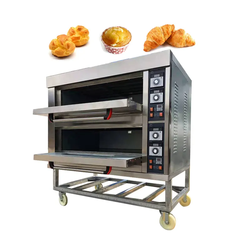 Fabricante de biscoitos eletrônicos, fabricante de gás profissional com 2 plataforma, 2 bandejas, forno à venda