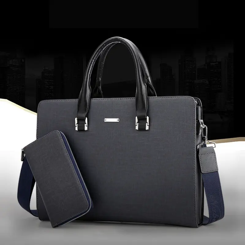 Business Men's high Grade Hard Italian Leather Briefcase top quality laptop men
