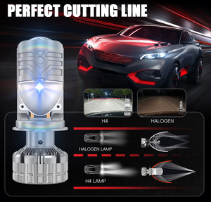 Wholesale <strong>LED</strong> T02 H4 Projector Car Headlight Kit Bulb Upgraded Lens <strong>LED</strong> Projector Lens - Product Image 4