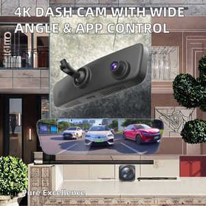 4k डुअल लेंस रियरव्यू मिरर कैमरा डैश कैम स्ट्रीमिंग मीडिया 170 डिग्री वाइड एंगल जी-सेंसर ऐप कंट्रोल पार्किंग मॉनिटर - Product Image 2