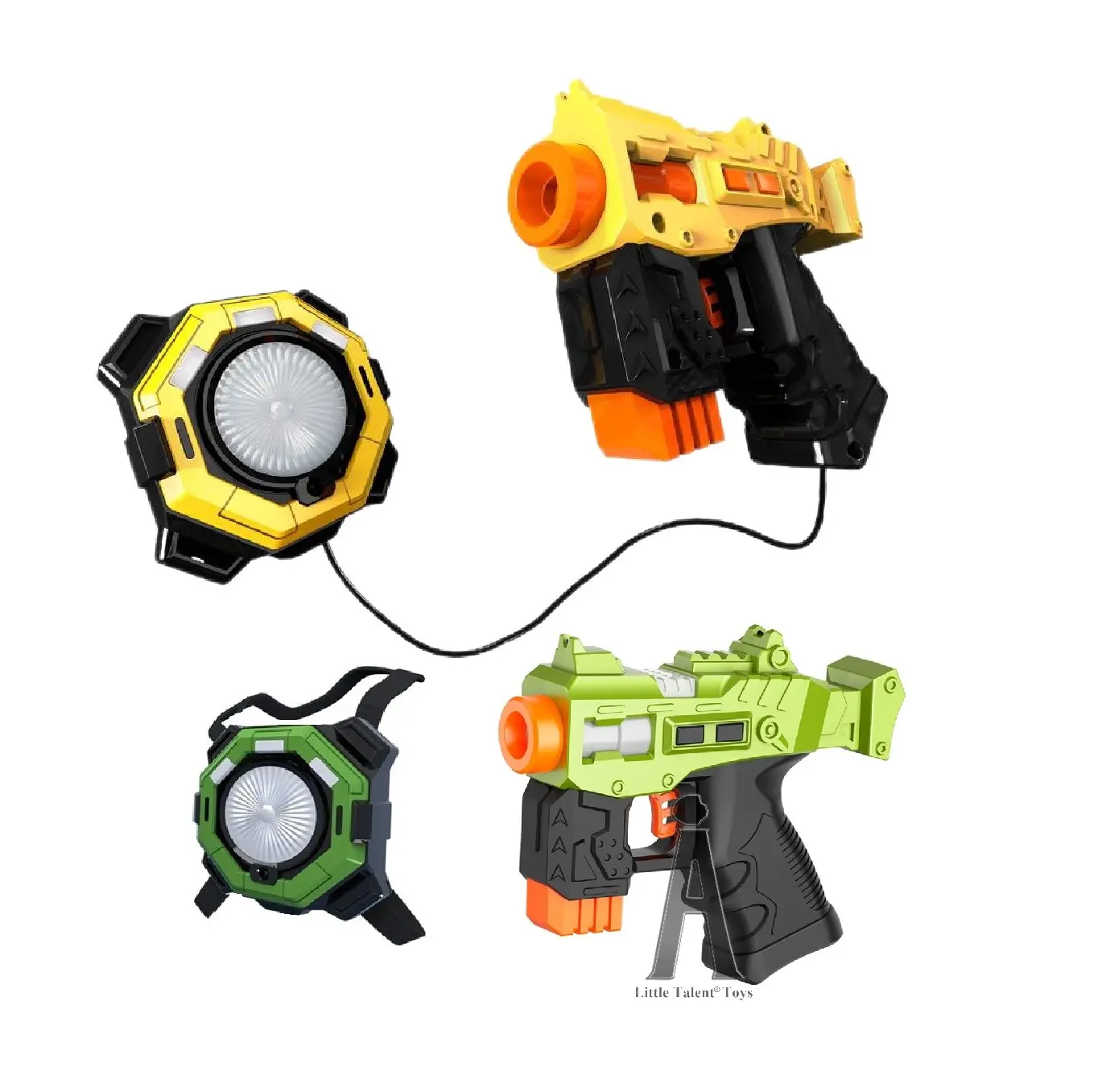 Venta al por mayor Kids Battle 2PCs Infrared Shooting Electric Laser Tag Game Gun Set Toy con chaleco