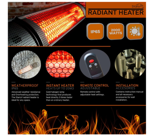 Infrared <strong>Heater</strong> Radiant <strong>Heater</strong> (IP65) 2000 W Halogen Infrared <strong>Heater</strong> - Product Image 2