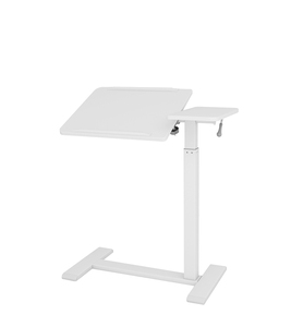 Bandeja ajustable de altura de madera de ingeniería, escritorio de pie para ordenador portátil rodante con 2 escritorios inclinables, mesa Overbed, oficina y hogar - Product Image 1