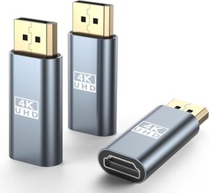 4K DisplayPort para adaptador HDMI (paquete de 3) Convierte DP para HDMI 4K-30Hz 2K-60Hz Diseño unidireccional para PC a HDMI sin costuras - Product Image 1
