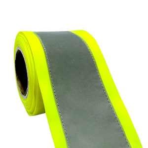 7.5*5cm Poliéster Aviso Alta Visibily Fita Reflectiva Flurocsent Cor Fita De Advertência Sew On <span class=keywords><strong>Reflective</strong></span> Vestuário