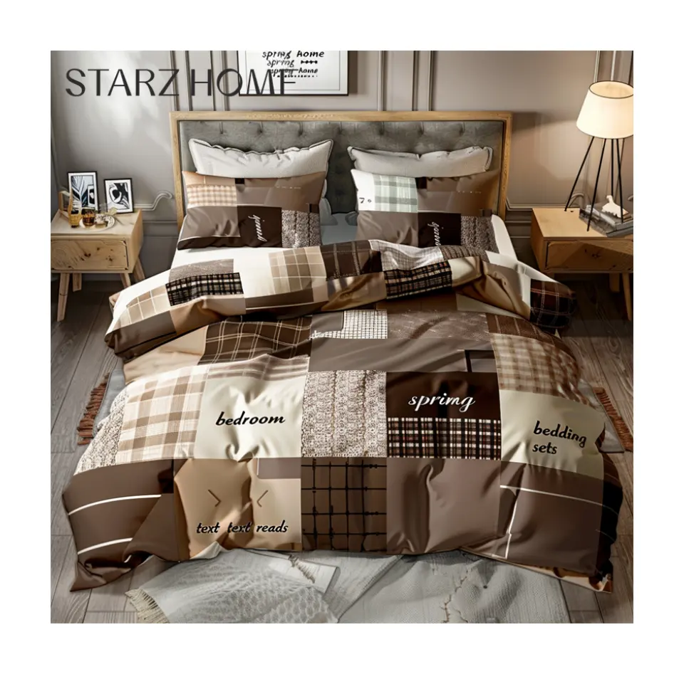 Starz Home-Edredón de algodón de tamaño completo, funda nórdica, juego doble, ropa de cama de lujo