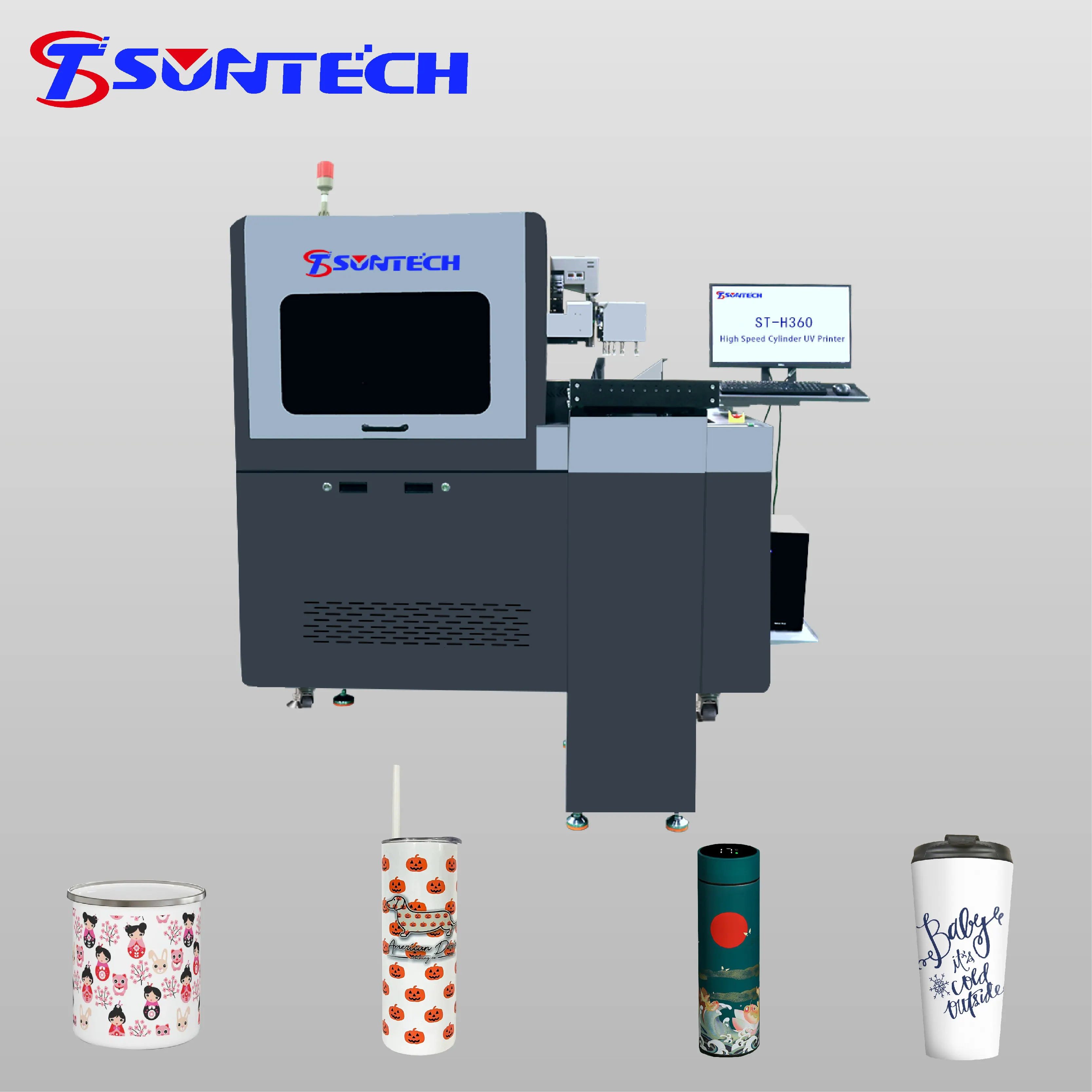 Suntech UV Impressora de garrafas de aço Inoxidável Copos de Pinta Máquina de Impressão a jato de tinta Digital