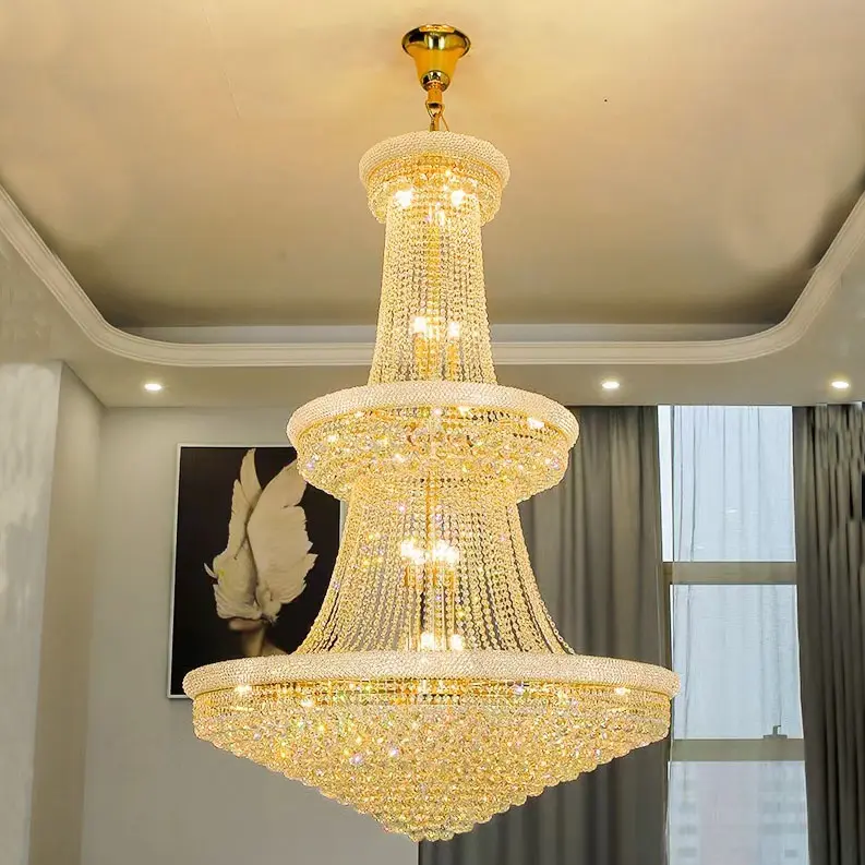 Hanging Light Luxury K9 Cristal Pendant LED Lighting Fixture Crystal Chandelier Modern