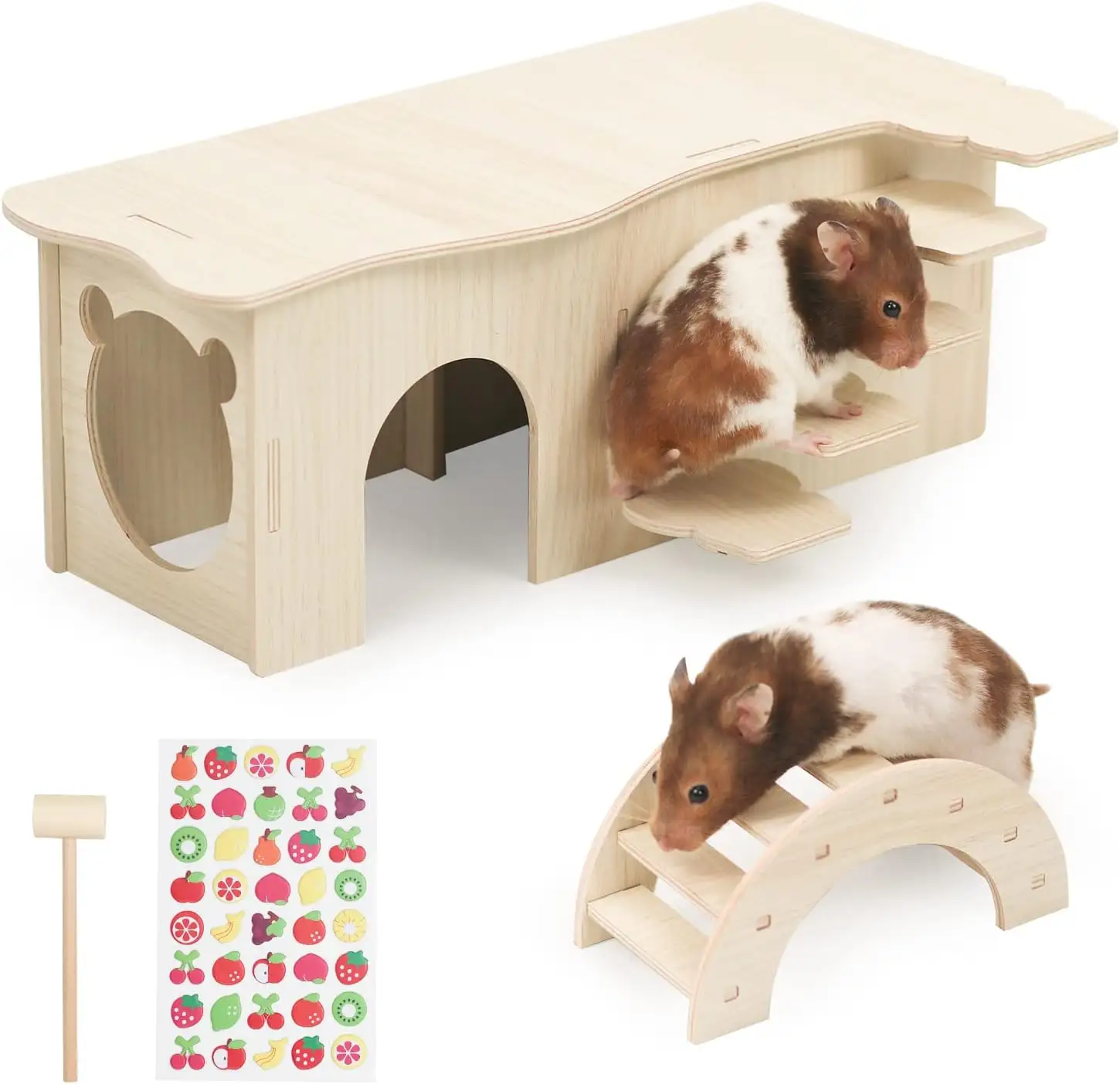 Rumah Hamster kayu tersembunyi banyak ruang dengan kegiatan langkah Hamster Bur