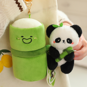 จี้หลอดไผ่แพนด้าตุ๊กตาสัตว์ของเล่นตุ๊กตาพวงกุญแจของขวัญสำหรับเด็ก - Product Image 2