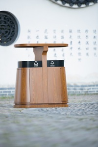 批发垃圾桶社区垃圾桶回收垃圾桶花园垃圾桶带烟灰缸 - Product Image 5