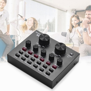 ライブストリーミング用の複数のサウンドエフェクト内蔵充電式バッテリーを備えた外部オーディオミキシングサウンドカードUSBオーディオインターフェース - Product Image 2