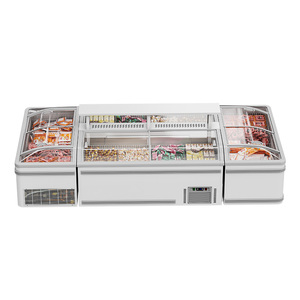 Cold Food Display Deep Chest Freezer Glass on Top <strong>Aht</strong> Curved Freezer Island Freezer Fridge <strong>for</strong> <strong>Sale</strong> with Colorful Led - Product Image 2