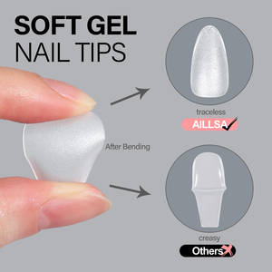 ZRKGEL OEM/ODM 450pcs Customized Short Almond <strong>Shape</strong> False Nail Soft Gel <strong>Tip</strong> Full Cover Clear <strong>Tips</strong> Double-Side Matte Nail <strong>Tips</strong> - Product Image 4