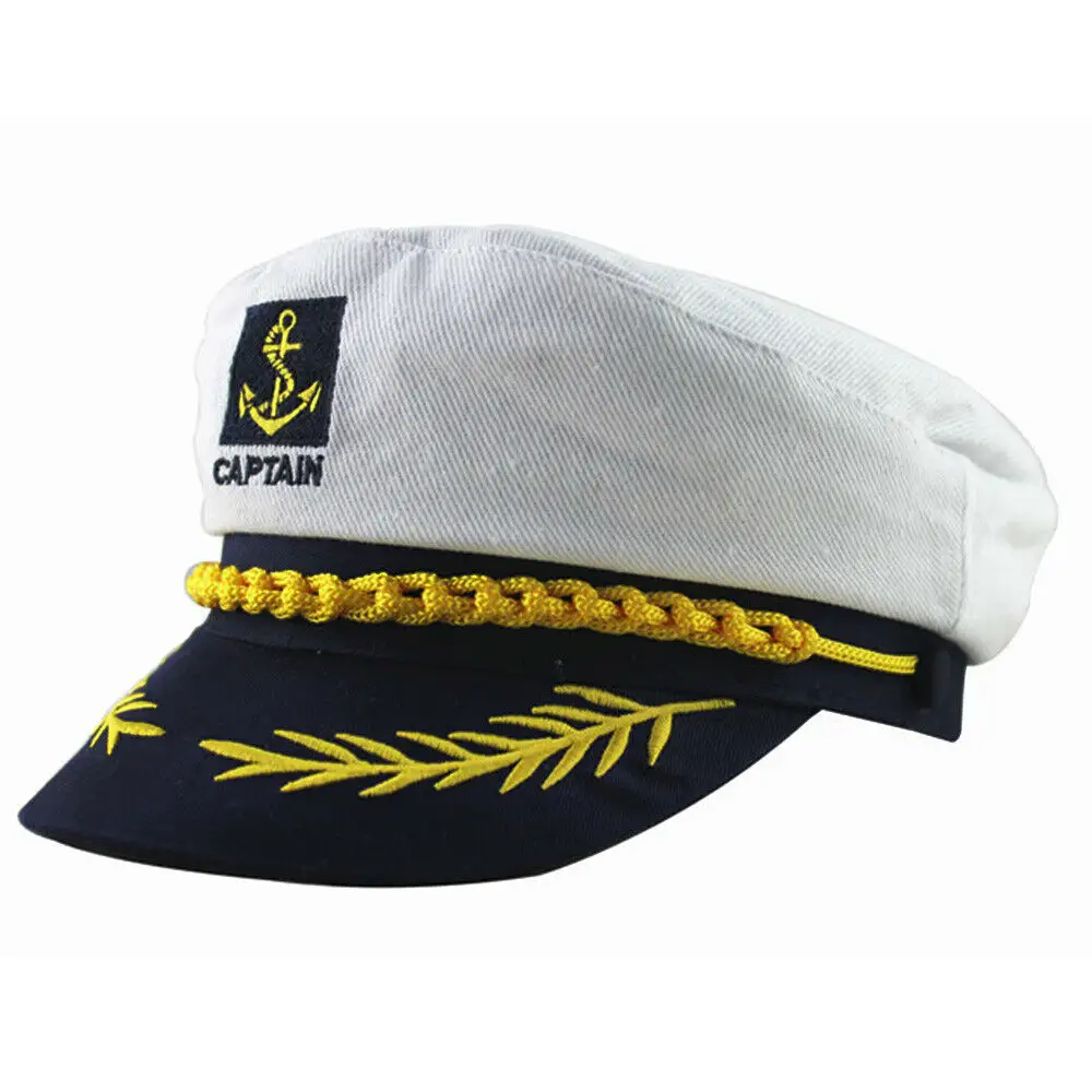Gorra de capitán de yate, disfraz de barco marino, sombrero de marino, traje de fiesta de lujo
