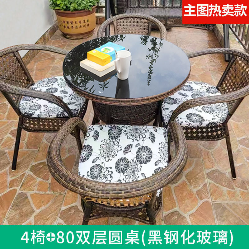 4 chaises 80cm double table ronde