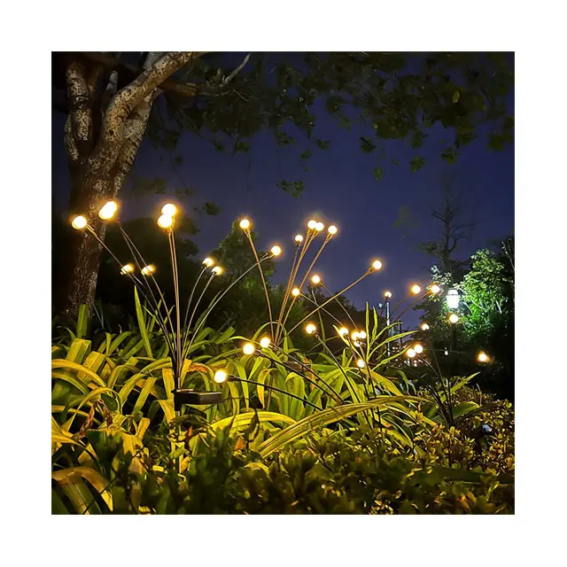 Outdoor Solar Pathway Light IP65 fuochi d'artificio impermeabili 6/8/10 teste led Solar Garden Lamp Powered Starburst Swaying Firefly Light