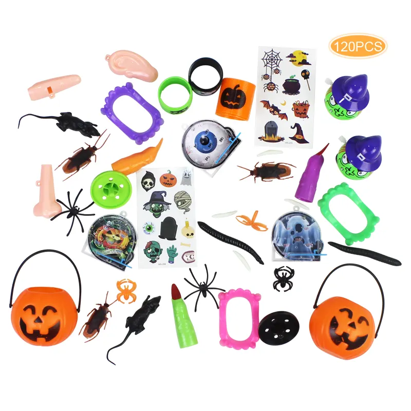 120PCS Halloween Party bevorzugen Halloween Kostüm Dekoration Spielzeug Set