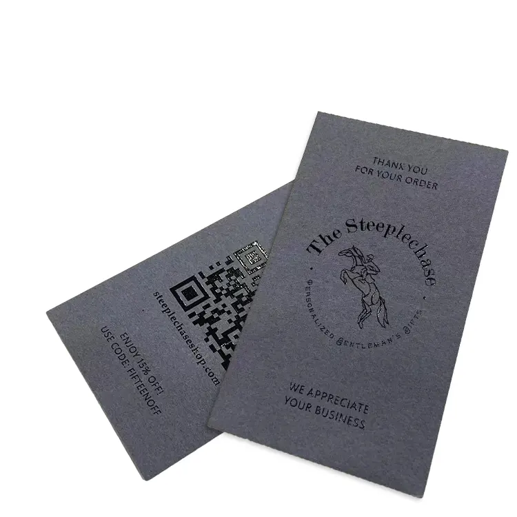 Biglietti da visita in velluto con stampa di carta ecocompatibile personalizzati da fabbrica di Design Online