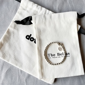 Personalized Calico Canvas Small Draw <strong>String</strong> Bags Cotton Drawstring Bags Customized With Logo for Jewelry - Product Image 5