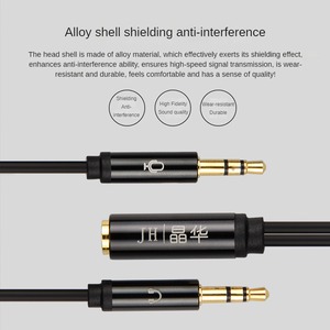 3.5mm AUX <strong>Audio</strong> Cable Computer 1-to-2 Conversion Dual <strong>Audio</strong> Cable Distributor 1 Female to 2 Male Suitable for Headphones - Product Image 5