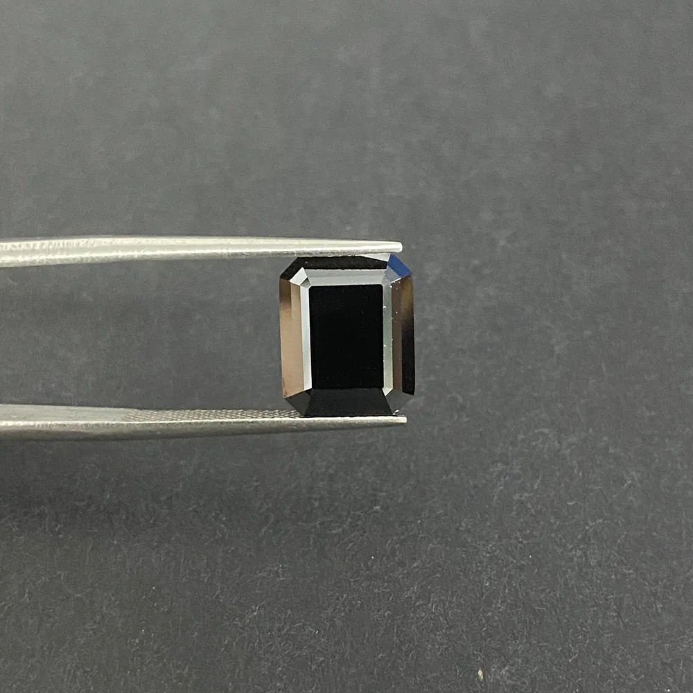 VVS1 블랙 에메랄드 컷 모이사나이트 다이아몬드 7x9mm 3ct8x10mm 4 ct의 팔각형 블랙 모이사나이트