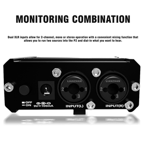 GAX-P2 Professional 2-Way <strong>Headphone</strong> Amplifier Audio Interface for Drummer Instruments Sound Cards - Product Image 3