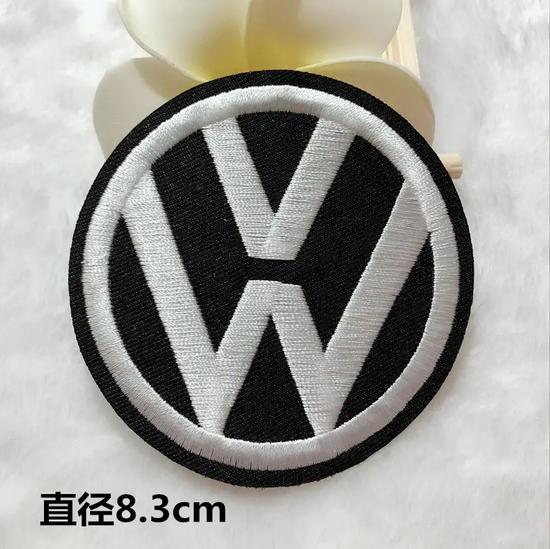 Adesivi in tessuto con Logo per auto di marca di alta qualità adesivi personalizzati per accessori per abbigliamento con Logo ricamato per auto