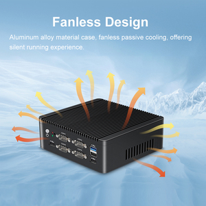 ファンレス産業用コンピュータークアッドコアN5000J4125 RS232 RS485 GPIO IOT Ubuntu Linux Mini PC for Advertising Banking - Product Image 4