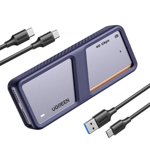 Ugregreen 40Gbps M.2 NVMe Enclosure พร้อมพัดลมระบายความร้อน, SSD Enclosure Anti-DROP สำหรับ MacBook, อะลูมิเนียม M.2 Enclosure รองรับ m/b + M KEY - Product Image 1