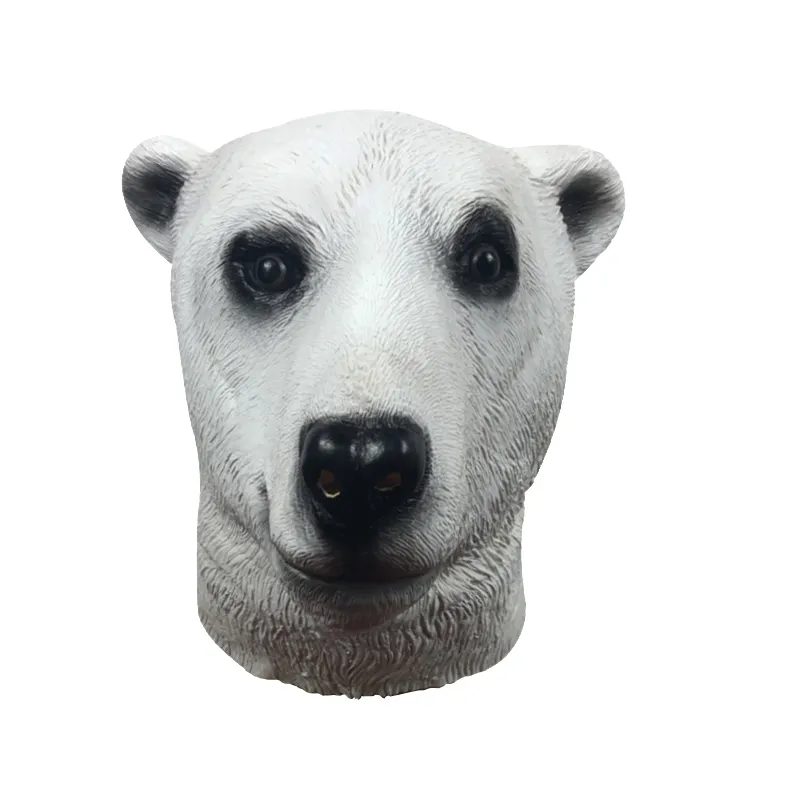 Halloween Animal White Pola bear lattice maschera Full Face per adulti carnevale maschera Cosplay maschera oggetti di scena carnevale copricapo