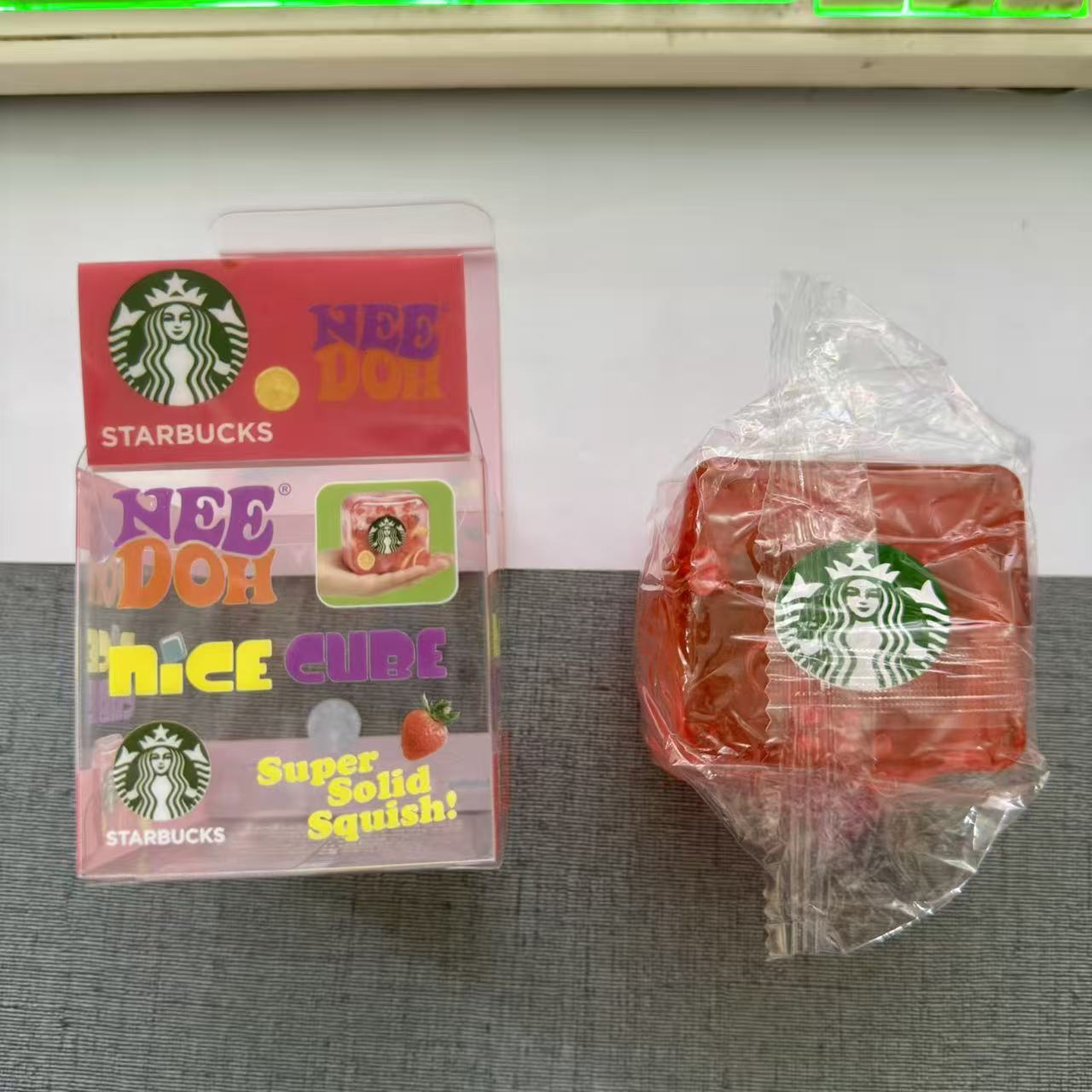 Starbucks square squeeze toy-4-color mix
