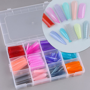 Yeni farklı şekil tırnak akrilik ipuçları yumuşak jel uzatma kalıp kalıpları plastik çift formu tırnak ipuçları - Product Image 5