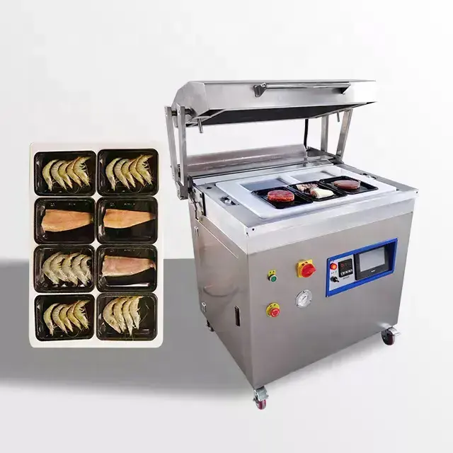 Machine automatique d'emballage de peau sous vide de cachetage de plateau pour la viande de nourriture