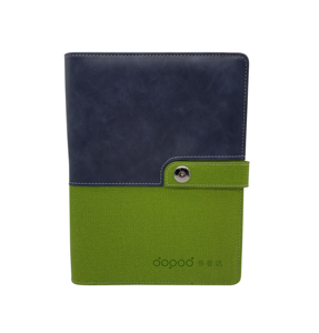 Lujoso cuaderno de cuero de dos colores Bloc de notas recargable para profesionales-Bloc de notas de oficina único - Product Image 1