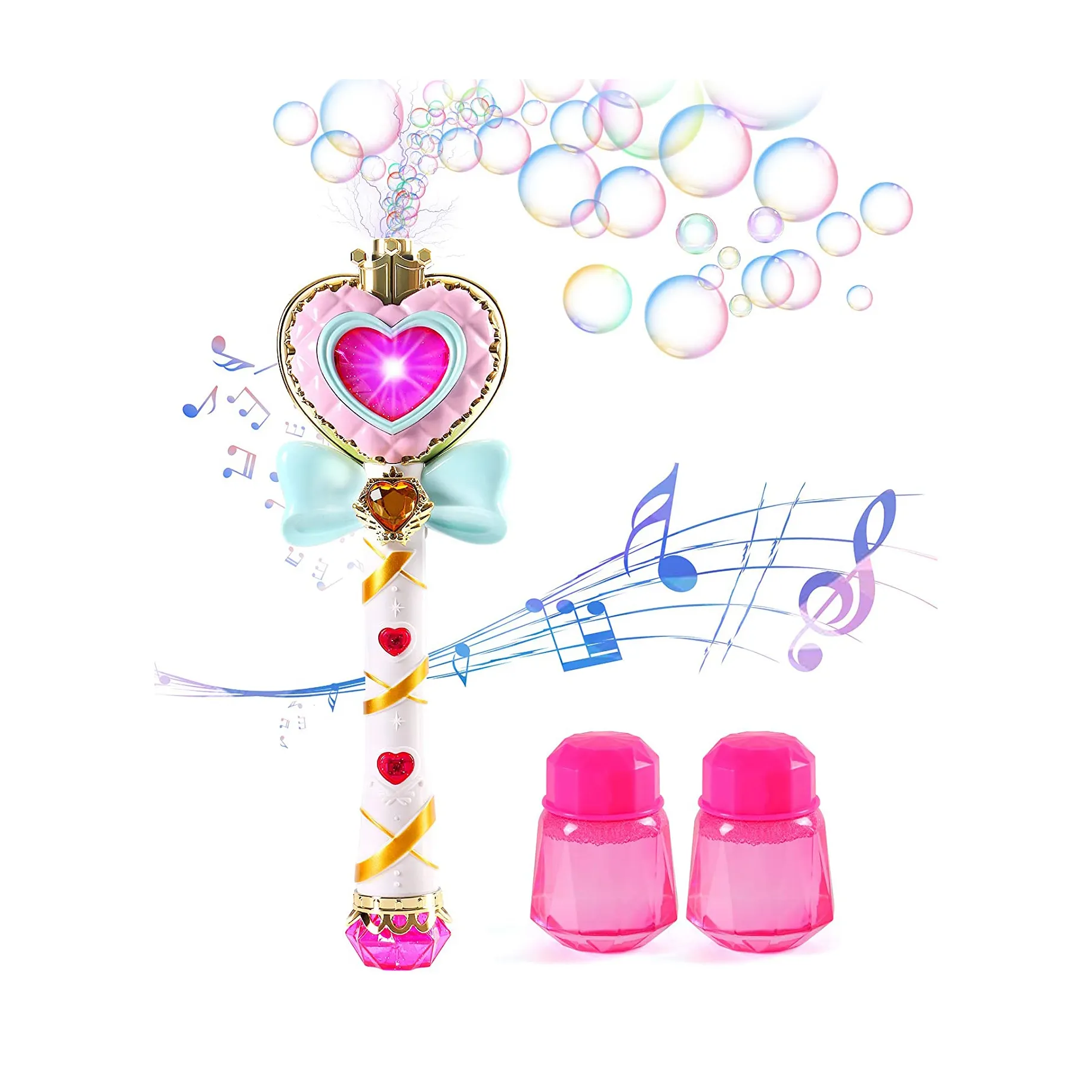 Machine à bulles lumineuse, Mini bulles, souffleur à bulles, jouets avec lumières LED clignotantes, fournitures cadeaux pour fête de musique