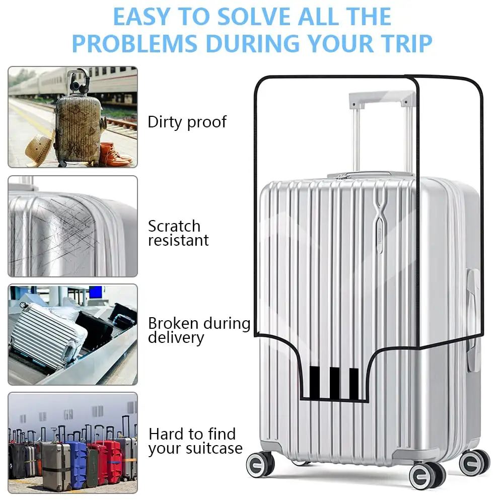 Transparent Luggage Cover Waterproof And Dustproof Transparent Trolley Case Suitcase Pvc Cover
