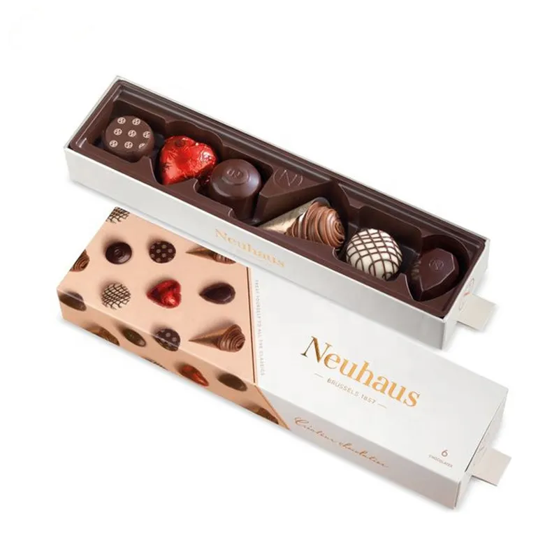 Toptan lüks özel çikolata ambalajı kutusu dikdörtgenler şekil çekmece sert manyetik çikolata hediye kutusu beyaz kırmızı pembe kutuları