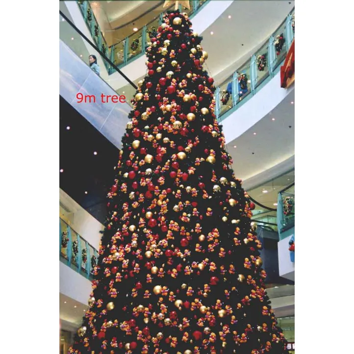 ホテルのショッピングセンターの装飾のための大きな緑の人工クリスマスツリー3-30フィートの巨大な屋外シミュレーション大きな木