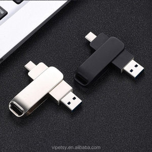 2025旋转摆动带360 ° 旋转OTG金属微型USB接口USB 3.0 Type-C闪存驱动器，尺寸为32gb 64gb 128GB