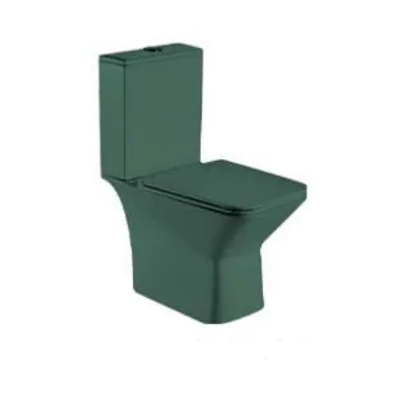 Ubest Sanitary Ware Two Piece Ceramic Chinese Floor Mounted Bathroom Rimless Matte Green Colored Toilet
