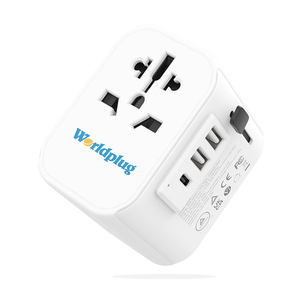 Adaptador de enchufe múltiple para viaje, adaptador Universal portátil tipo c con USB Dual - Product Image 1