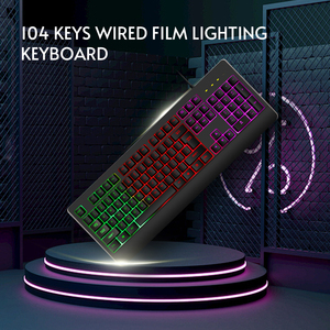 Personalized 104-Key Membrane <strong>Keyboard</strong> with 5 Colors Light USB Interface Black Wired <strong>Keyboard</strong> - Product Image 3