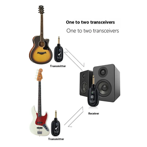 Sistema de transmisión inalámbrica de guitarra eléctrica, receptor transmisor inalámbrico de guitarra uno a dos, accesorios de música, bajo de Metal - Product Image 2