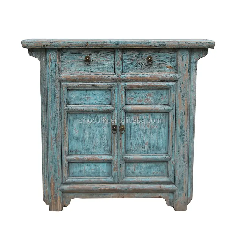 Chinese wholesale antique vintage rustic recycled wood furniture distressed shabby chic painted furniture