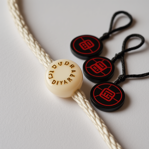 Cadena de etiqueta colgante personalizada muy barata, hoja de oro, logotipo en relieve, cadena de sello de etiqueta colgante de plástico para ropa - Product Image 1
