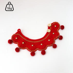 ปลอกคอสัตว์เลี้ยงถักด้วยมือมาใหม่ผ้าพันคอลูกสุนัขที่รัดผมอุปกรณ์สำหรับสัตว์เลี้ยงคอเสื้อขนาดเล็ก - Product Image 5